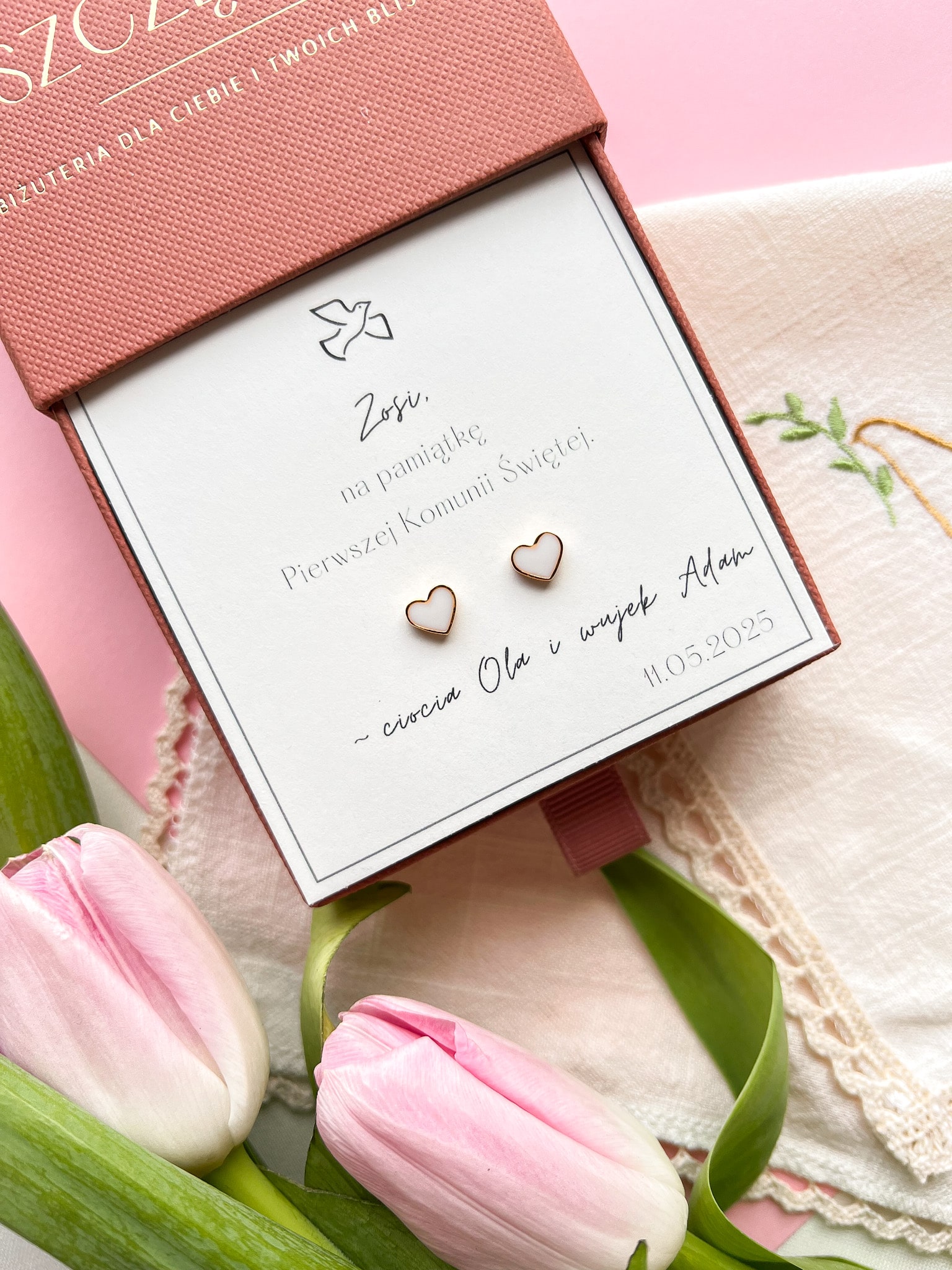 kolczyki dla dziewczynki na komunie